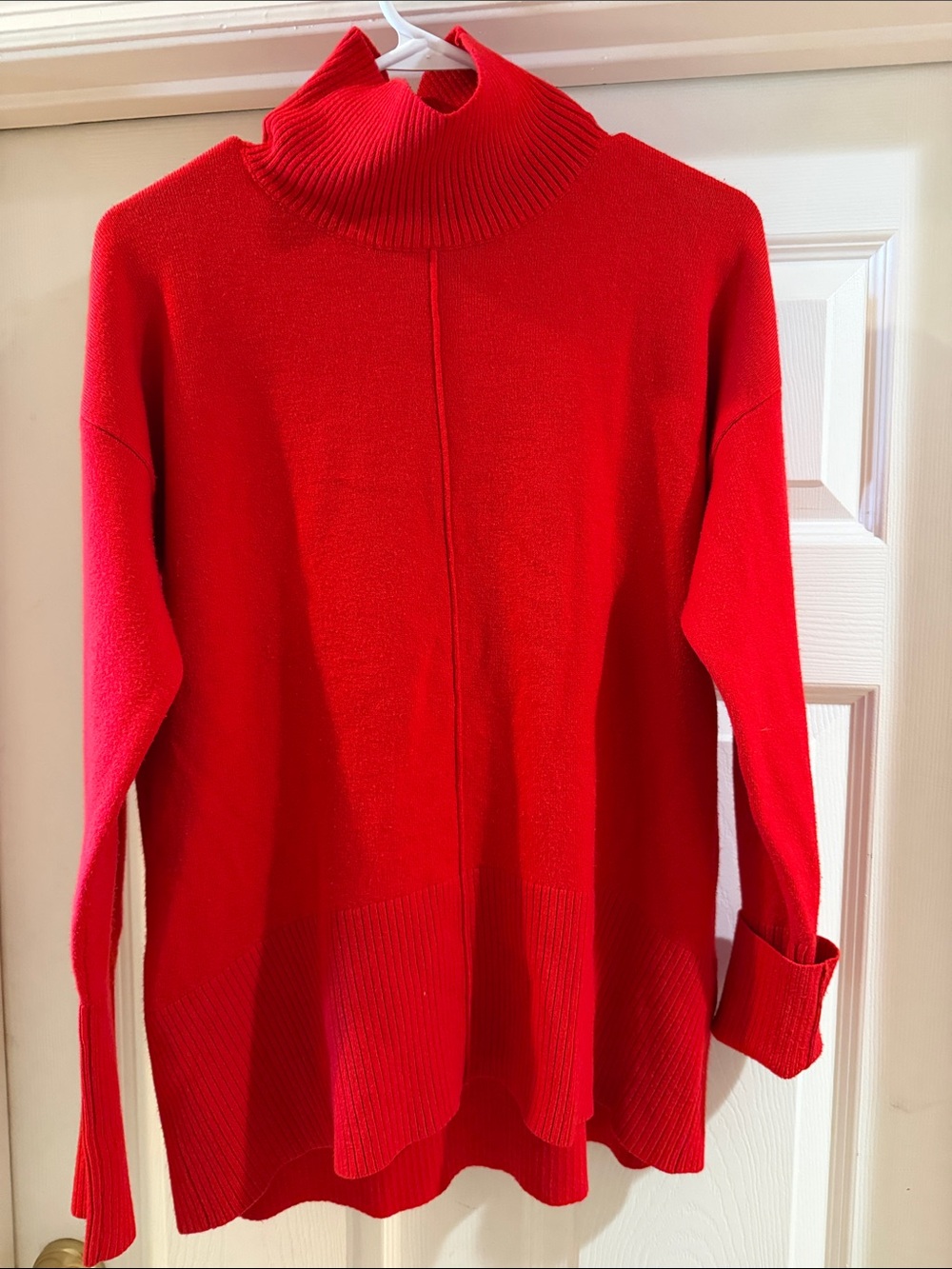 Red Turtleneck Women's Sweater Classic Cozy Knit Festival or Festival night vibe